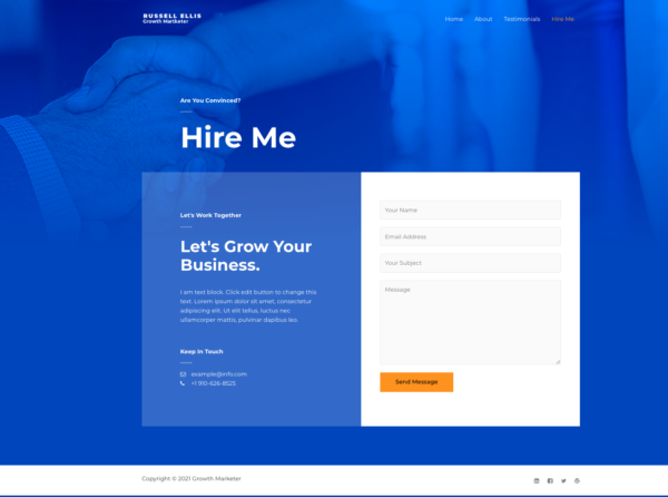 #1 Focused Growth Marketer Business Theme