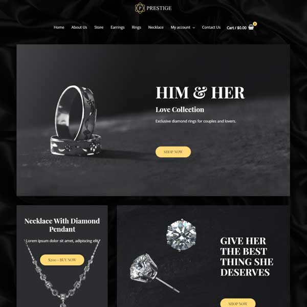 Jewellery eCommerce WordPress WooCommerce Custom Website