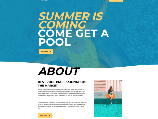 #1 Fantasy Swimming Pool Services Business Theme