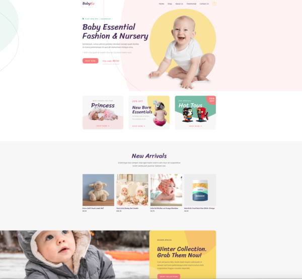 #1 Baby Essential Fashion Nursery eCommerce Theme